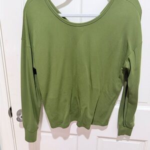 CAbi Long Sleeve Top in Olive Green, Size S